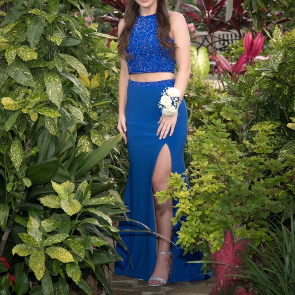 Blue 2 piece Vienna Prom dress. Worn once!